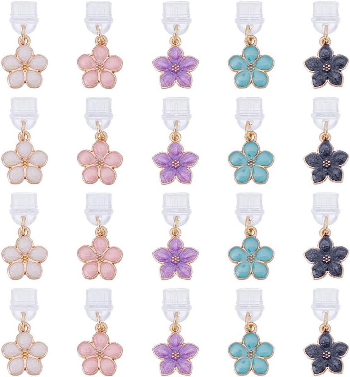 20 Stuks Universele Type-C Stofpluggen met Bloemen Charm Hangers voor Smartphones en Tablets