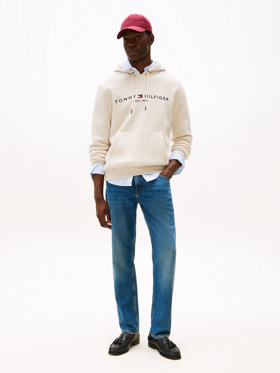 Tommy Hilfiger Menswear Core Hoodie - Heren - Maat L - Wit gemeleerd