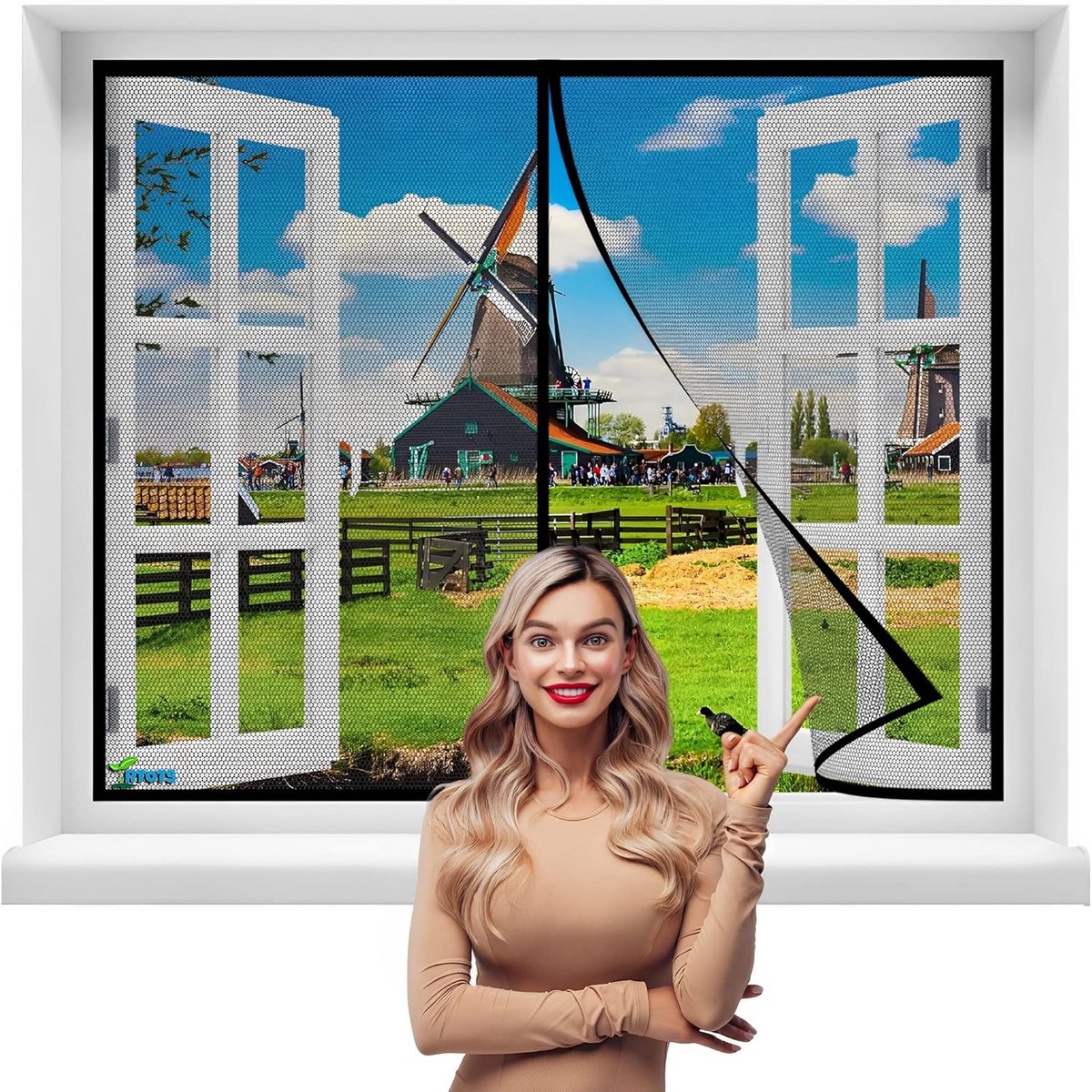 Hordeur Hor vliegengaas 175 x 130 cm - Magnetische Hor Automatisch Sluitend - Insectenwerend