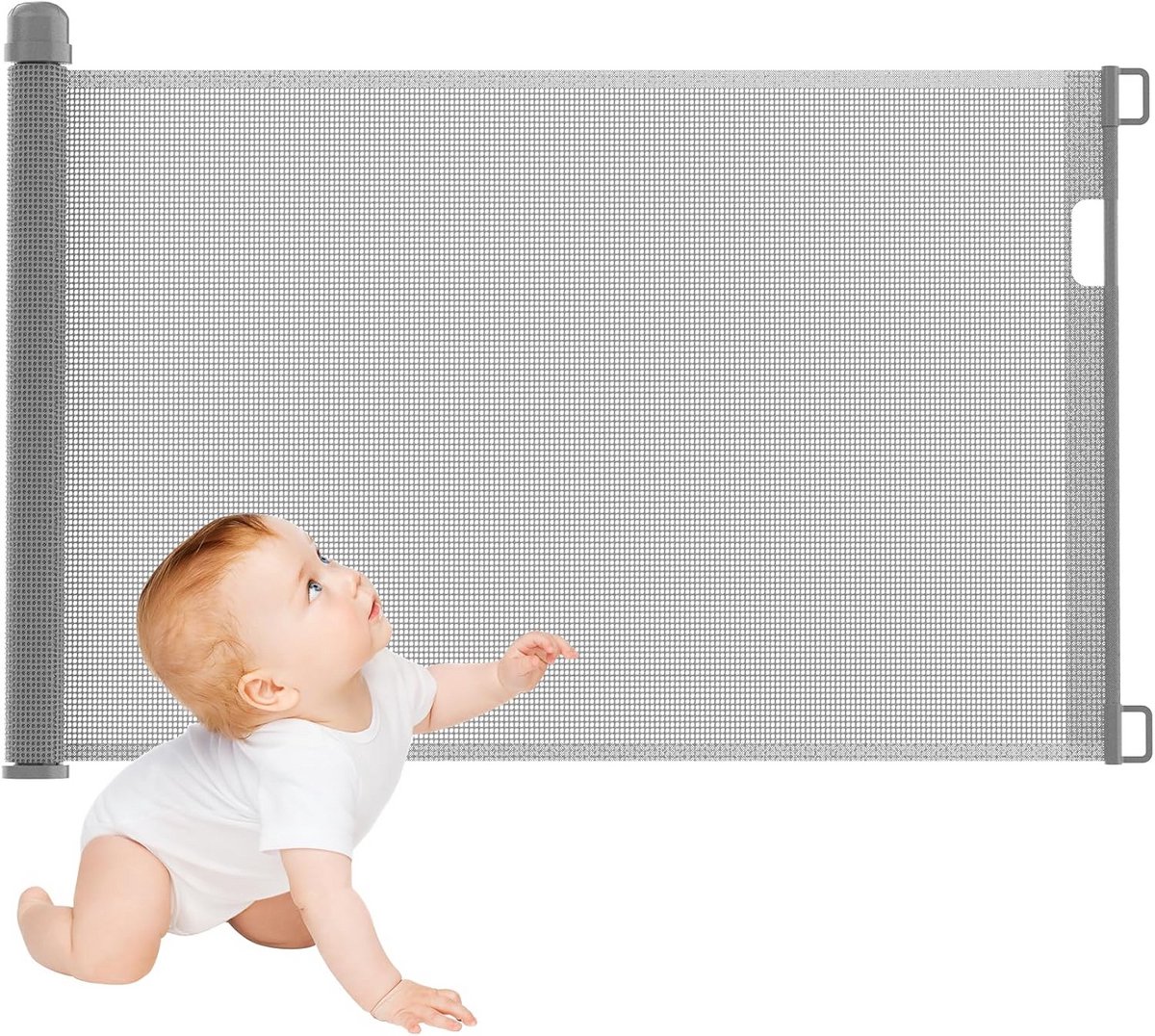 Intrekbaar traphekje voor baby's en huisdieren - PVC, uitschuifbaar, 0-180 cm, wit