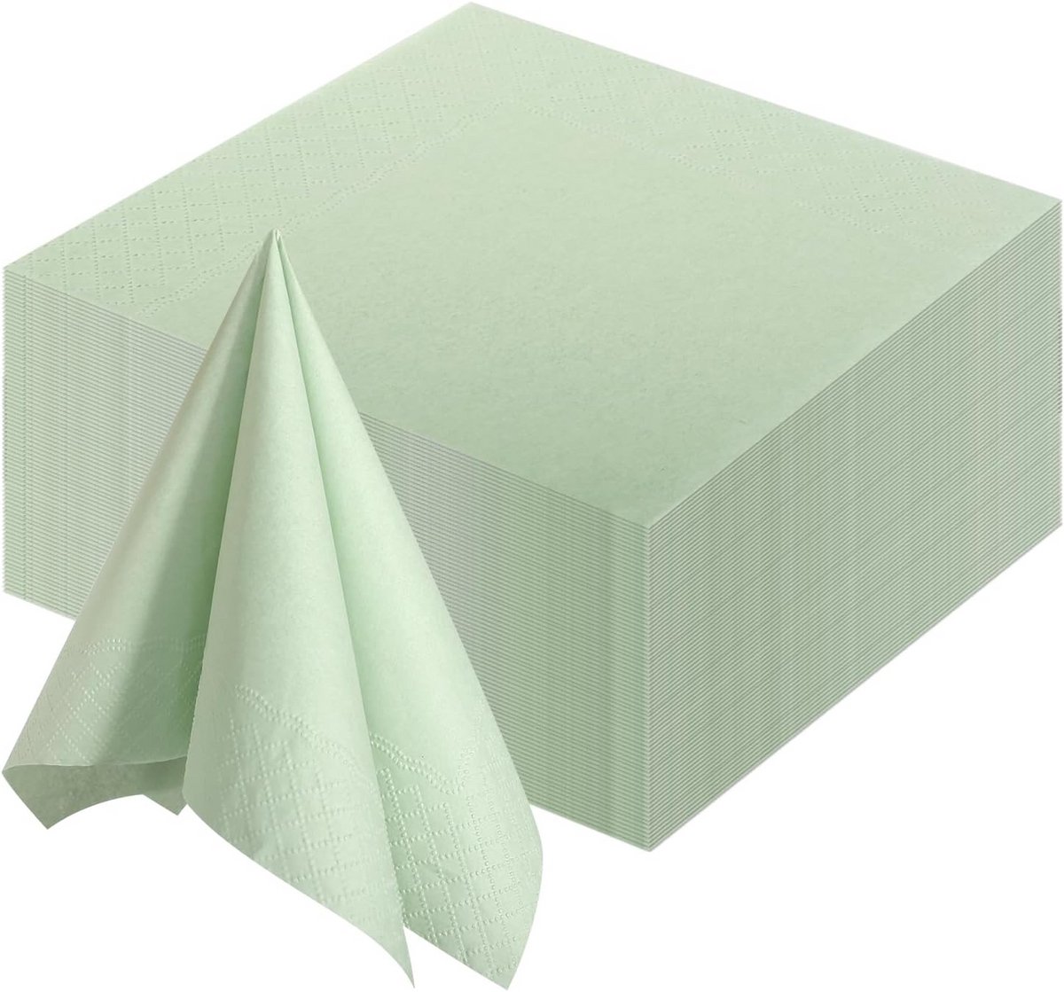 100 Saliegroene Papieren Servetten voor Feest en Bruiloft
