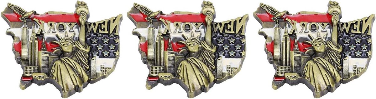Koelkastmagneten Set - New York Souvenir Decoratie - Persoonlijkheid Whiteboards - 3 Stuks