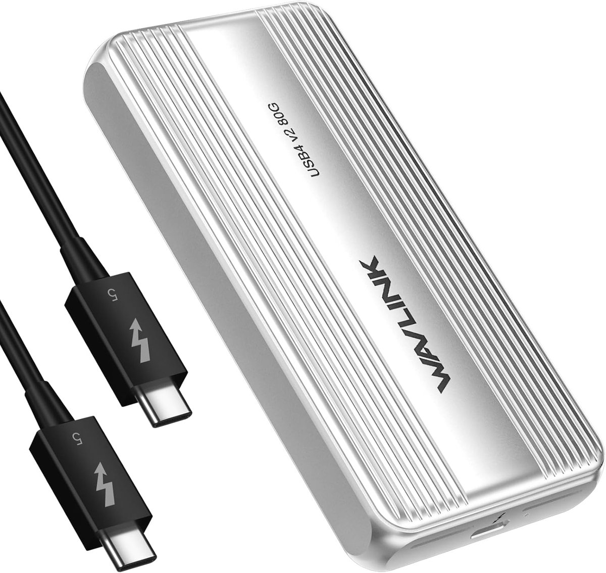 Wavlink SSD Externe Schijf Behuizing - 80Gbit/s - Thunderbolt 5 - Thunderbolt 4 - Thunderbolt 3 - USB-C compatibel - tot 8TB - M.2 NVMe M-key 2280 Formaat