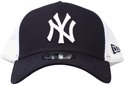 Casquette noire avec logo 'NY' blanc sur le devant, côtés en mesh blanc et visière.