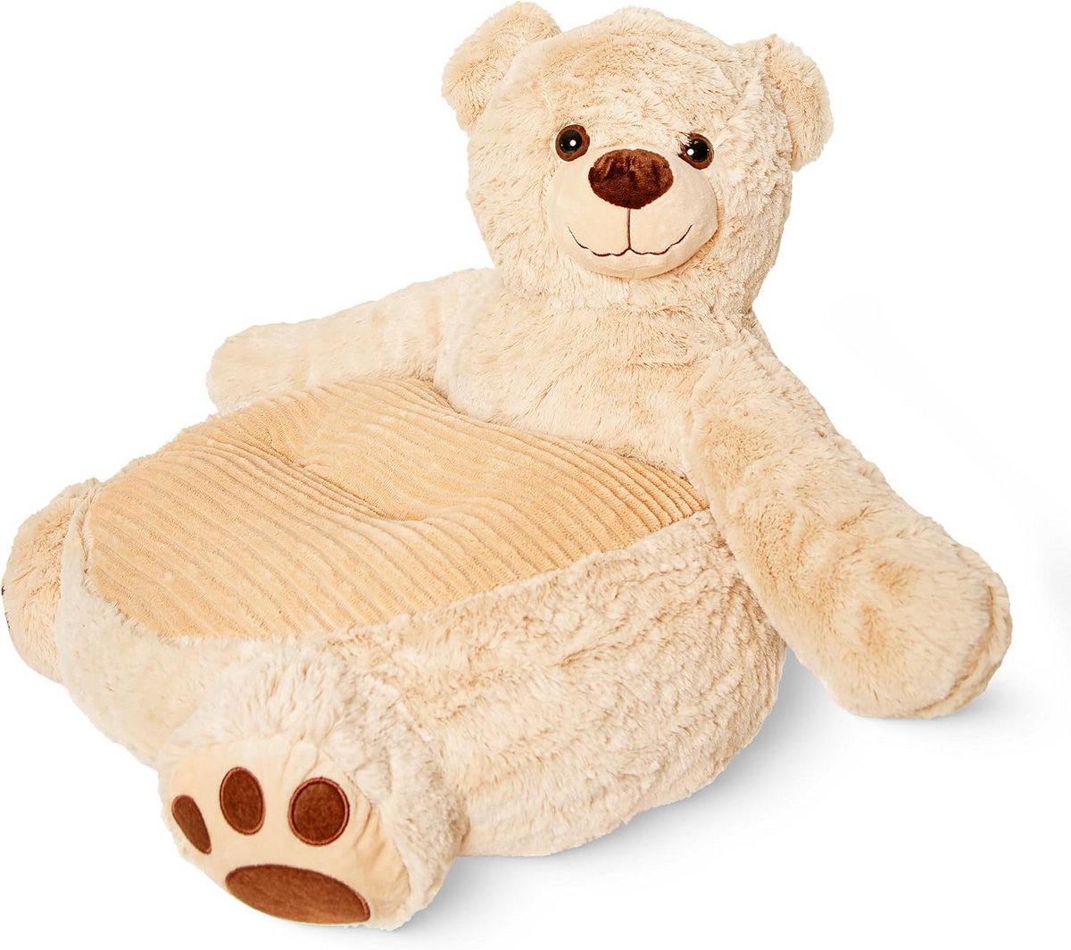 Pluche Kinderstoel - Zitje peuter - Ontspannen zitten - Zachte berenvorm - 44 x 45 x 89 cm - Beige