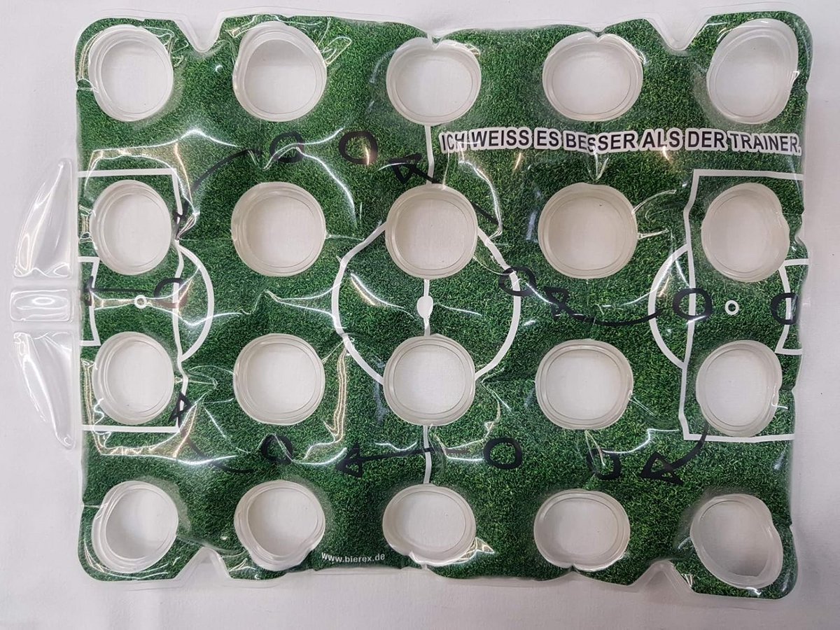 Bierkistkoeler voor 20 bierflesjes - voetbal ontwerp