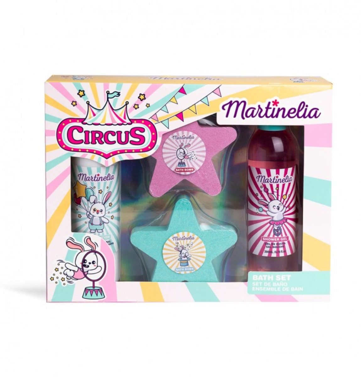 Martinelia Badset voor Kinderen - Circus - 200g / 100g Gel, Balsem, Badbommen