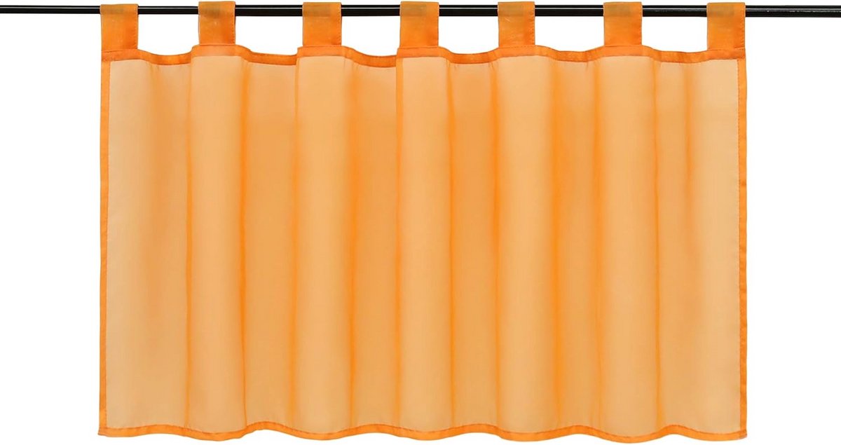 Kort Vitrage Gordijn met Lussen (Zonder Boren) - Transparant Polyester Voor Keuken of Slaapkamer