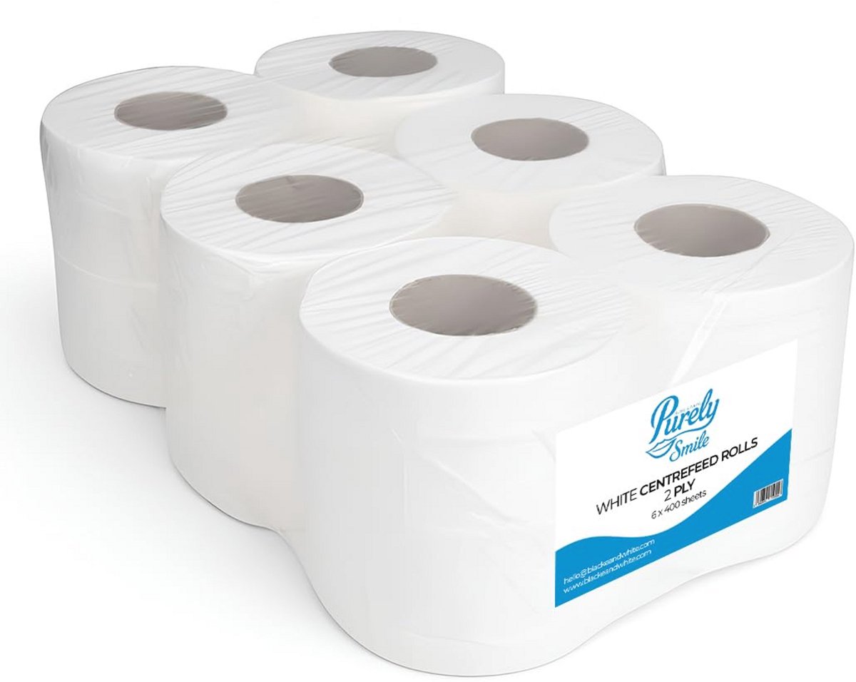 Centraal Voederrollen - 2 Ply - Pack van 6 (178 x 400 Vel) voor Professionele Reiniging