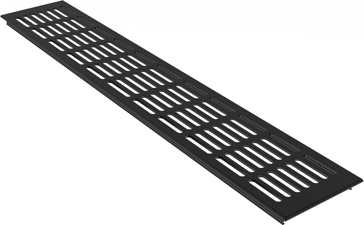 Ventilatierooster Aluminium 100mm x 300mm in Zwart - RAL 9005