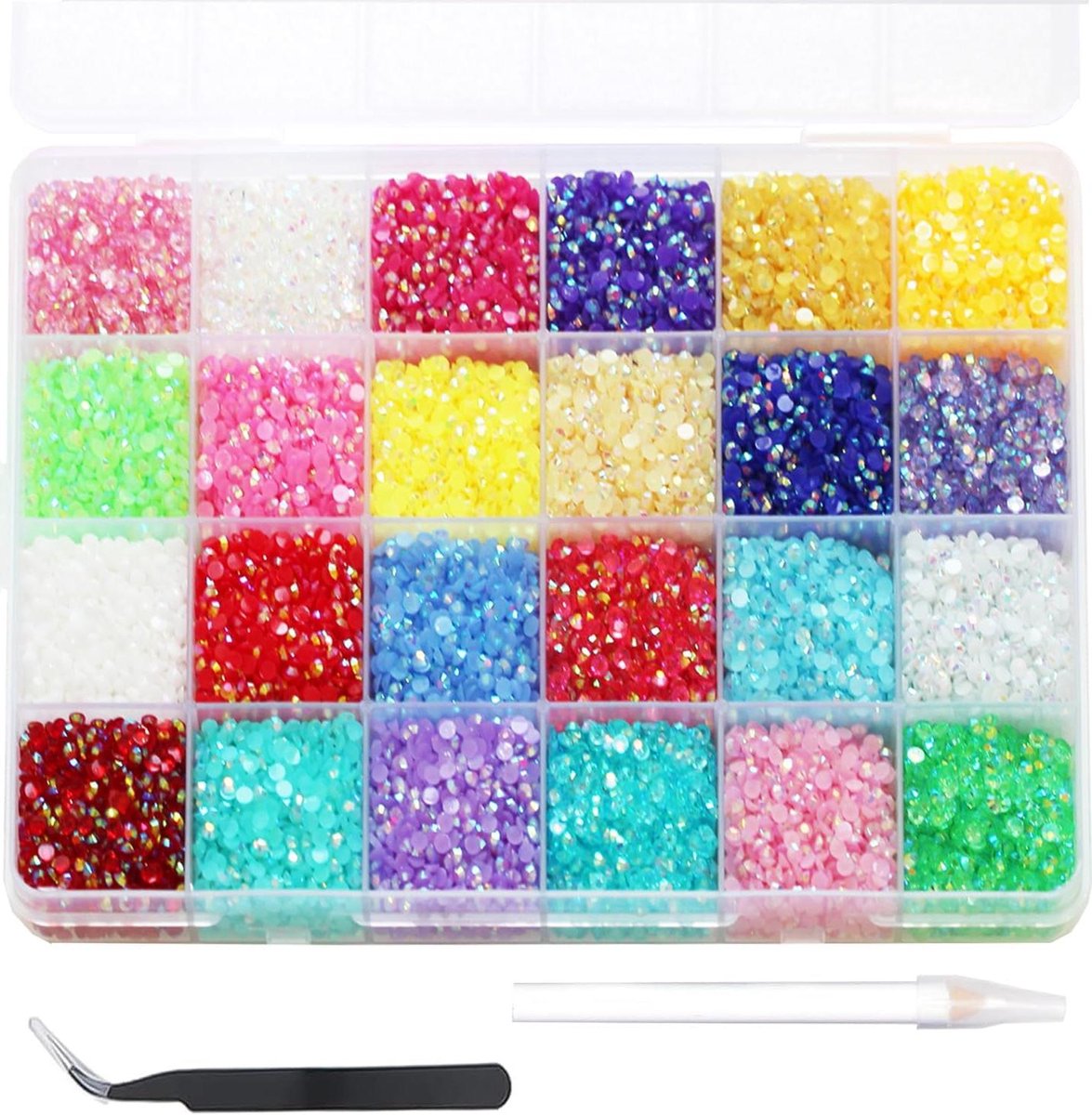 Allecta - Nagelkunst met 12.000 strass-steentjes in 24 kleuren