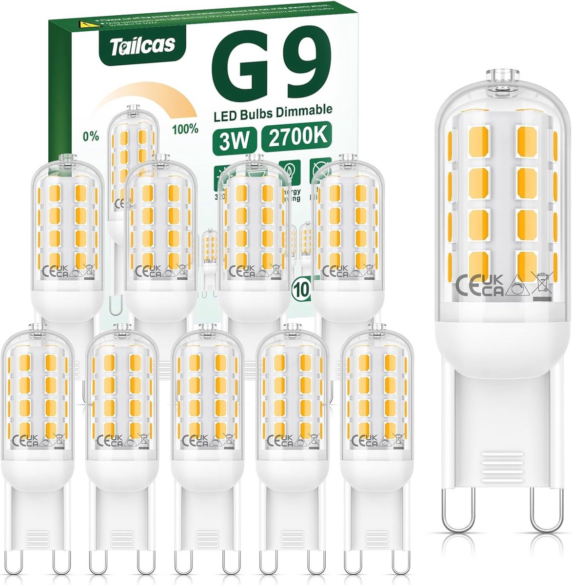 Dimbare G9 LED Lampen 3W - Warmwit - 10 Stuks - 320 Lumen