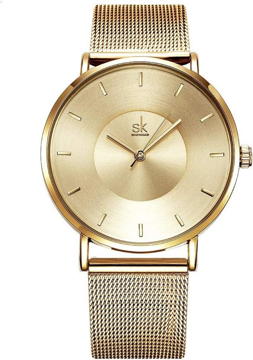 Creatief Vrouwen Horloge met Contrast Kleur van Echt Leer - Elegante Dames Horloge