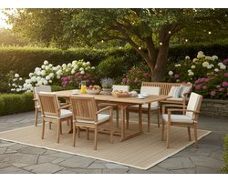 Teakea - Teakhouten Uitschuifbare Tuintafel 150–200x100x75 cm - Rechthoekige Tafel van Massief Teak