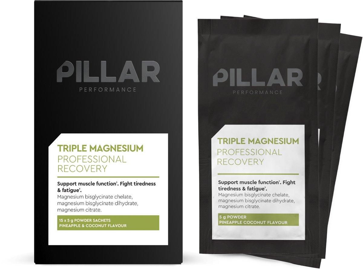 PILLAR Performance Triple Magnesium Travel Pack - 15 x 5 gr - Pineapple & Coconut