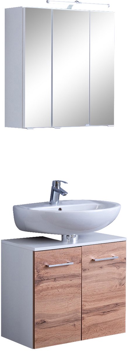 Held Möbel 2-delige onderkastset 60 cm Paris Wotaneik wit 60x200x35 cm