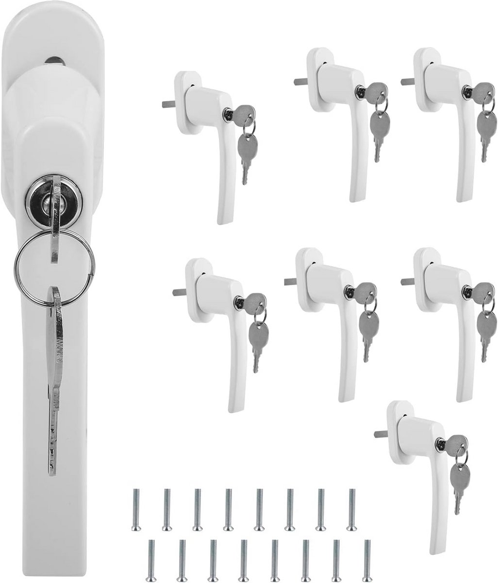 Afsluitbare Raamgreep van Aluminiumlegering - 8 Stuks met Sleutel voor Kinderbeveiliging - 36 mm