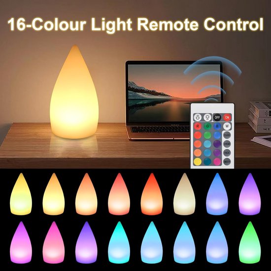 Dimbare Draadloze Tafellamp met 16 Kleuren en 4 Helderheidsniveaus - USB Oplaadbaar van Simplexx. — afbeelding 3