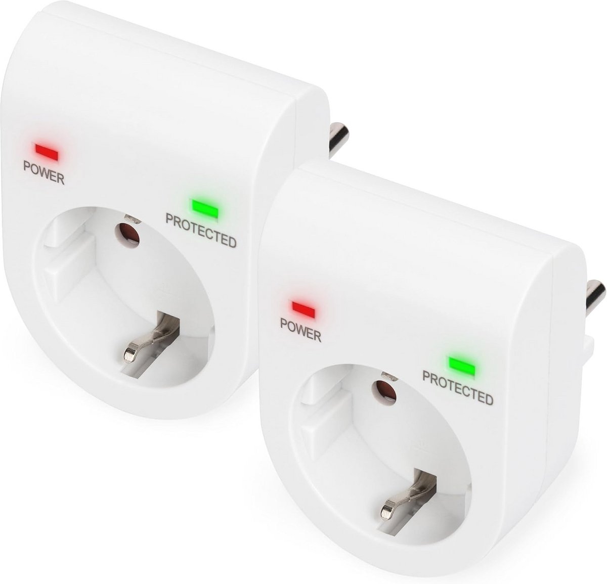 Overspanningsbeveiliging adapter - 2 stuks - 16 A / 230 V - Max. 3.500 W met LED statusindicator