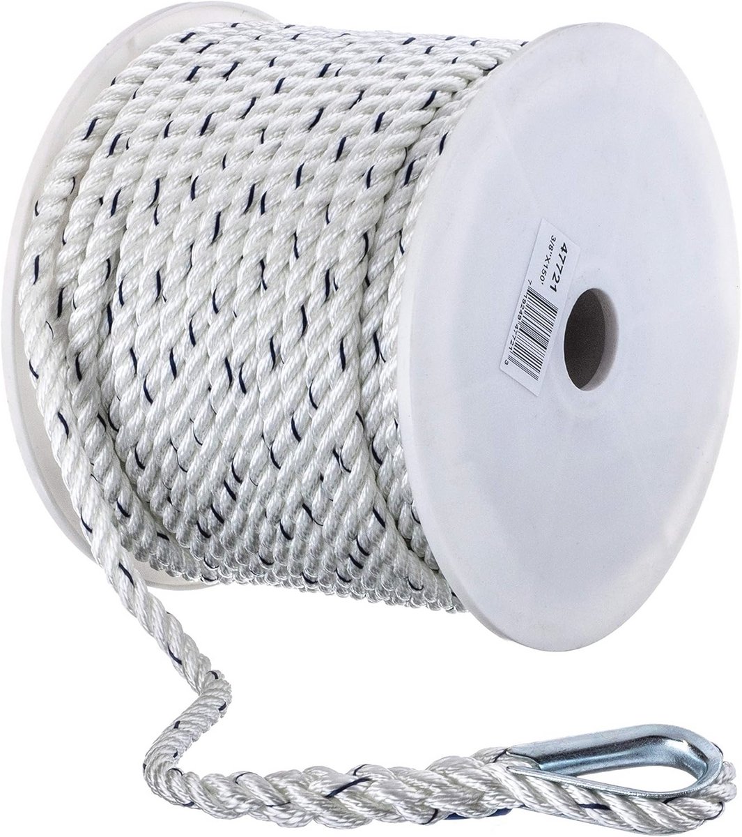 Premium ankertouw voor varen - 3-strengs gedraaide nylon ankerlijn, 1,5 cm x 300 meter