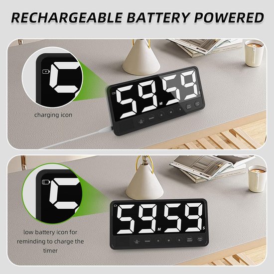 VOCOO Digital Kitchen Timer with 19.8 cm Extra Large Display VOCOO Digital Kitchen Timer with 19.8 cm Extra Large Display