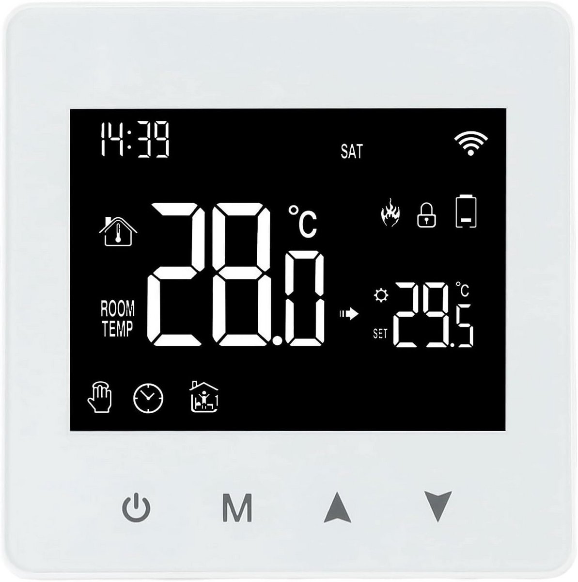 Slimme WiFi Thermostaat met Aanraakknop en Spraakbediening – Wekelijks Programmeerbaar en Nauwkeurige Temperaturregeling