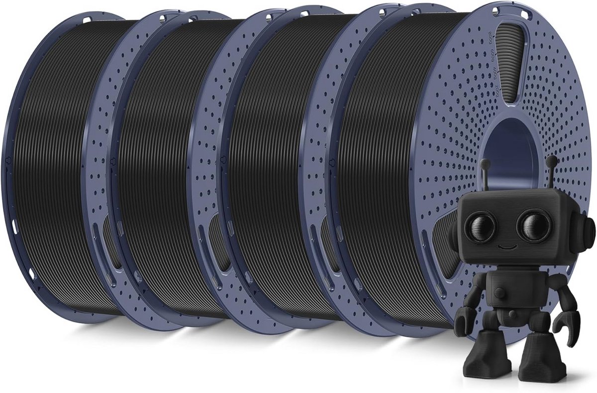 4KG High Speed PLA Meta Filament Bundel voor 3D Printer - 1.75mm Zwart