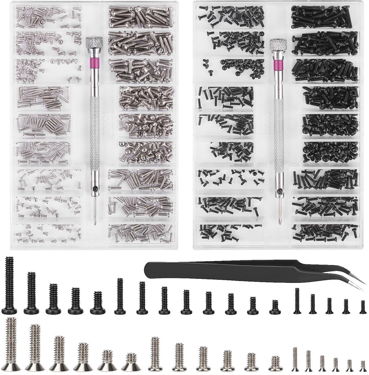 1000 Stuks Kleine Schroevenset - Mini-Schroeven Assortimentskit voor Horloges en Computers