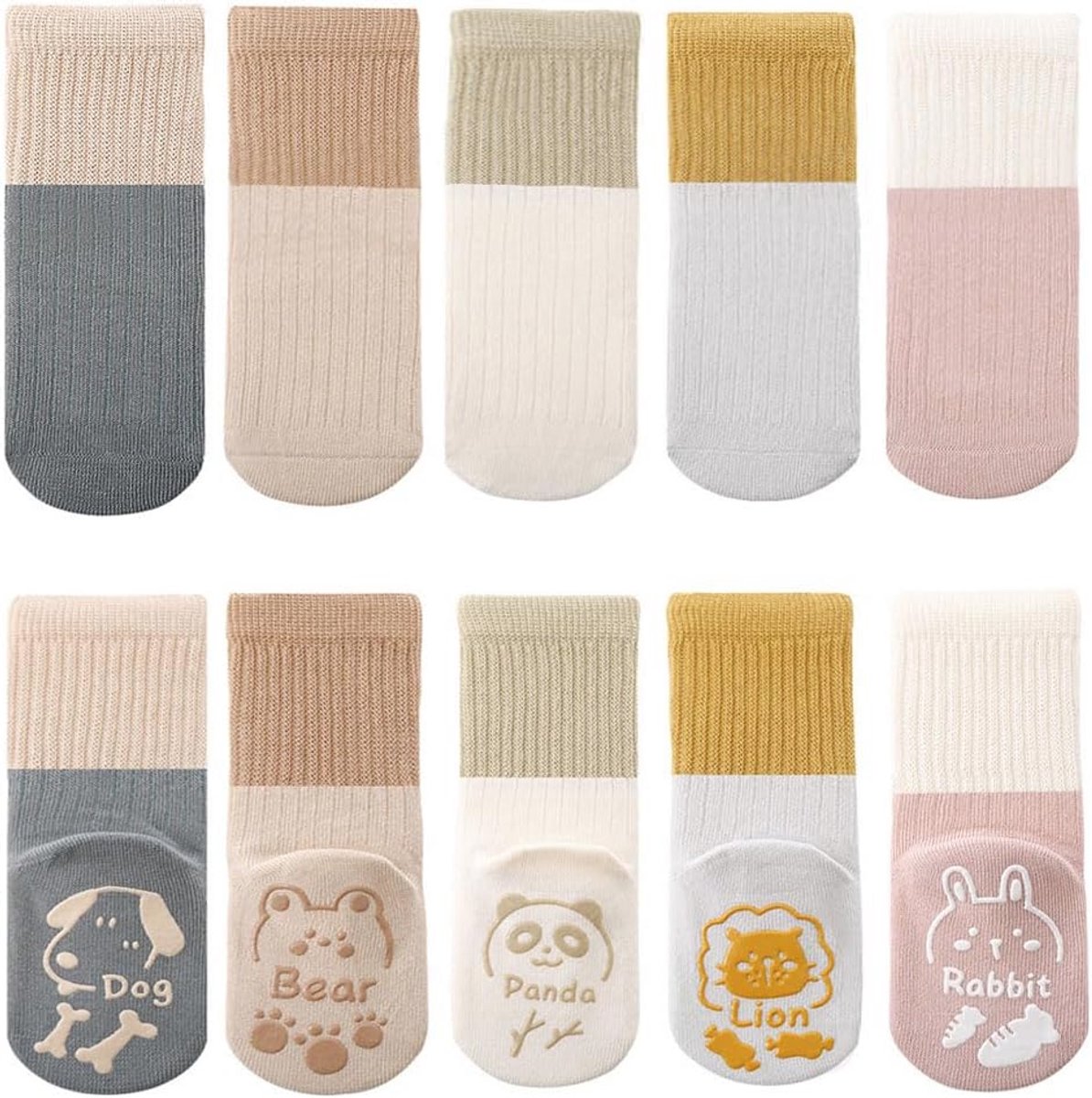 Antislip Baby Sokken - 5 Paar Sneaker Sokken van Katoen