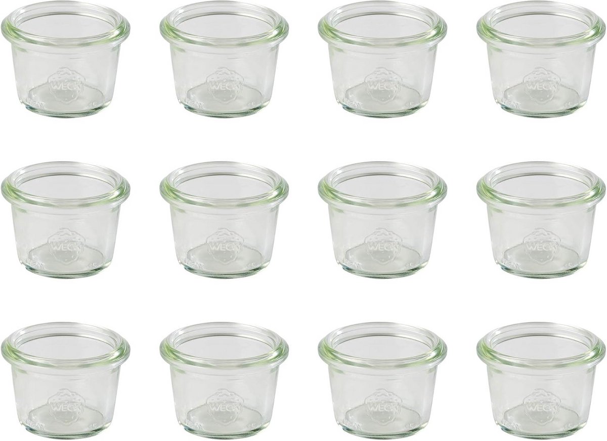 Set van 12 Weck Potjes 35 ml - Decoratief en Vaatwasmachinebestendig