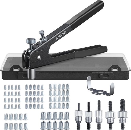 KATSU Klinknageltang set 86 stuks klinkmoertang set schroefdraad