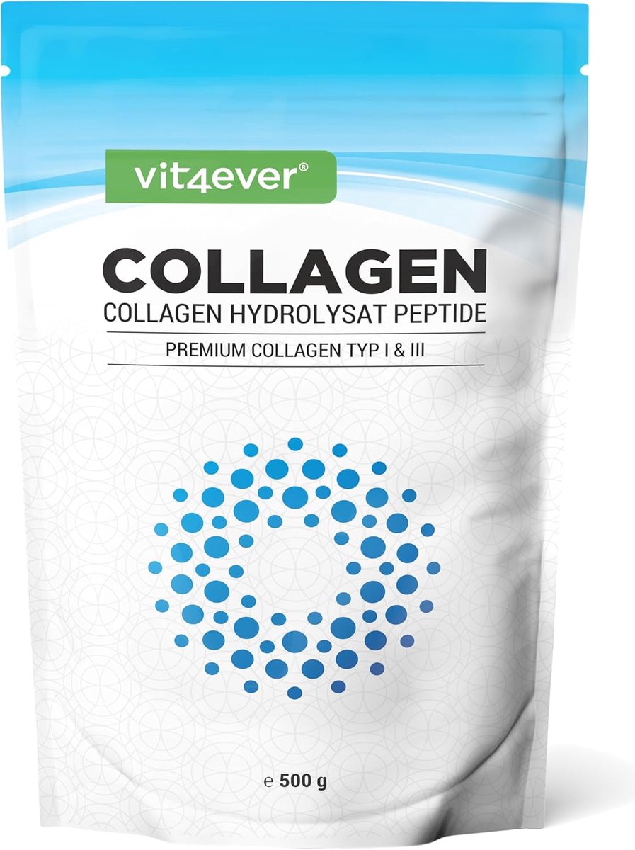 Collageen poeder 500 gram - Premium: 100% rundercollageenhydrolysaat peptiden van Peptolap Light - Smaakloos - Zonder toevoegingen - Collageen type 1 & 3 | Vit4ever