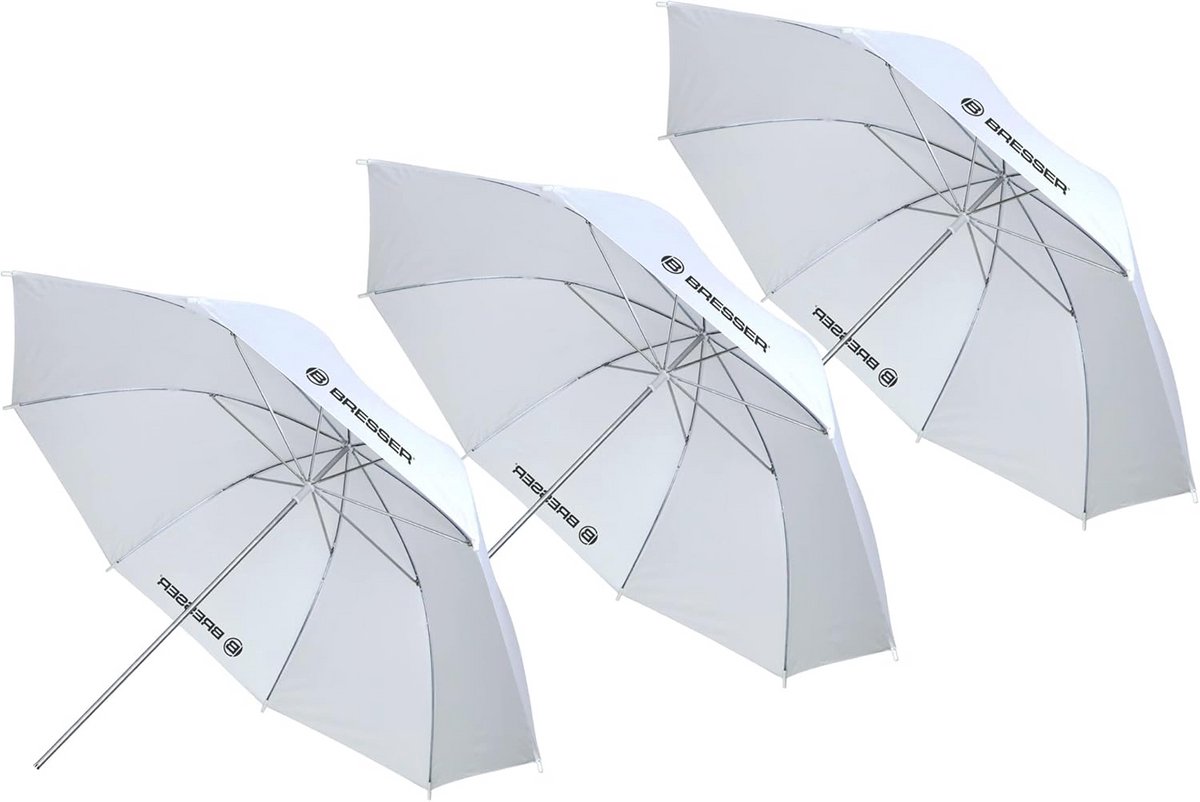 Witte Diffuus Paraplu 110 cm - Set van 3