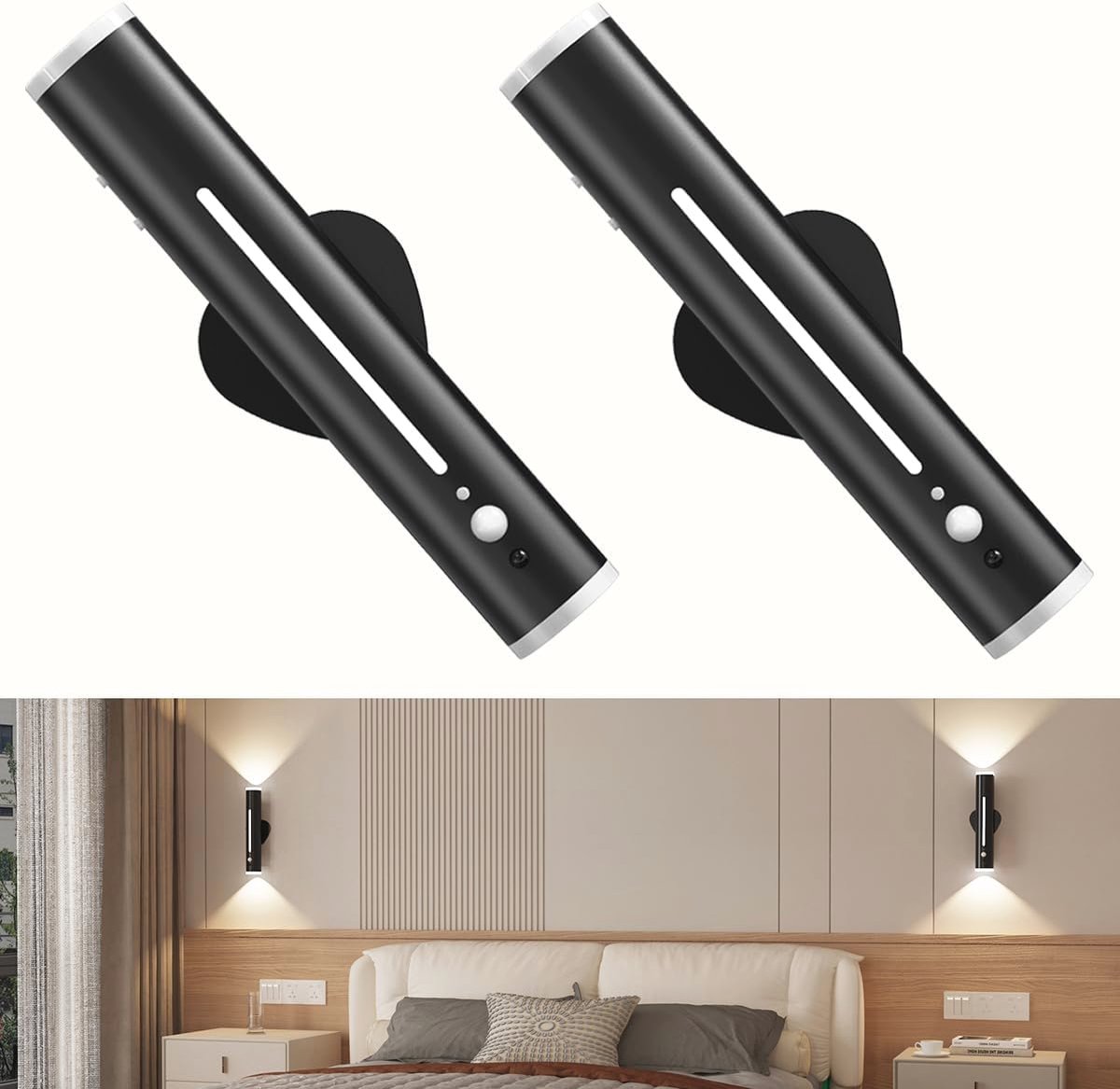 Oplaadbare LED Wandlamp met Bewegingsmelder - Draadloze USB Wandverlichting voor Binnen