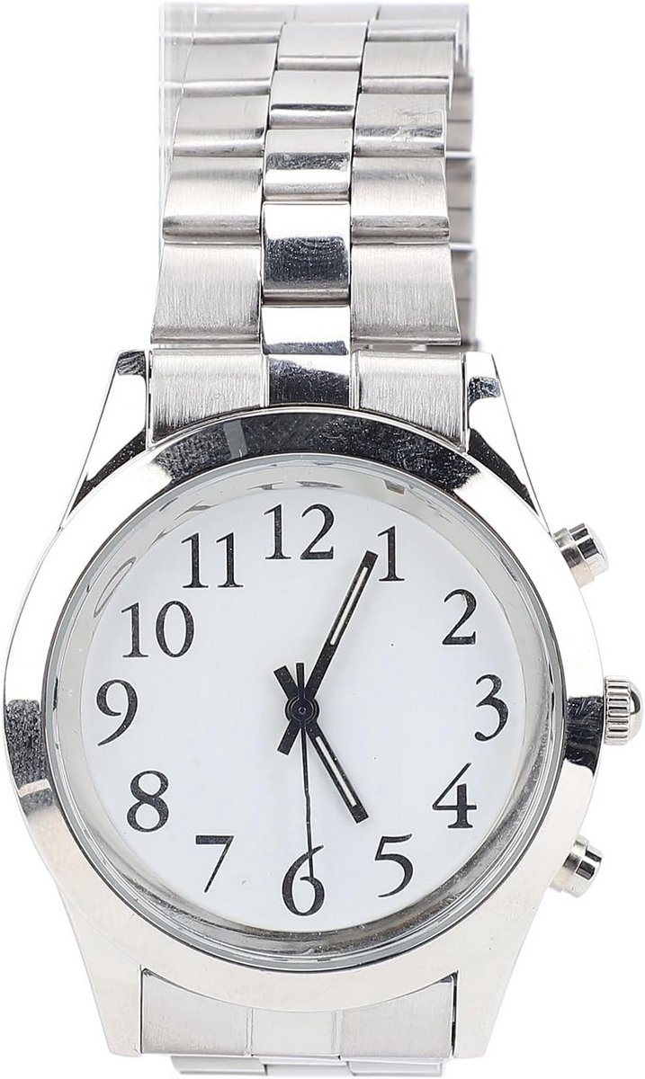 Pratend horloge met alarm voor visueel gehandicapten en ouderen - grote heldere stem en comfortabele band