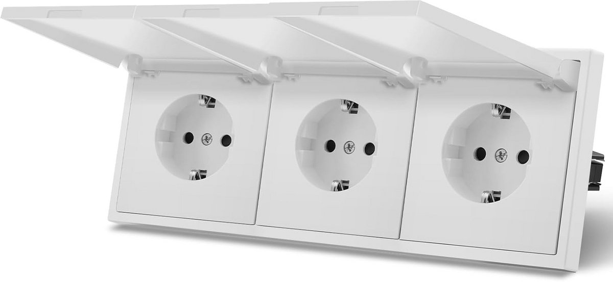 Schuko Stopcontact EU-Standard 3-Voudig voor Vochtige Ruimtes - Eenvoudige Installatie