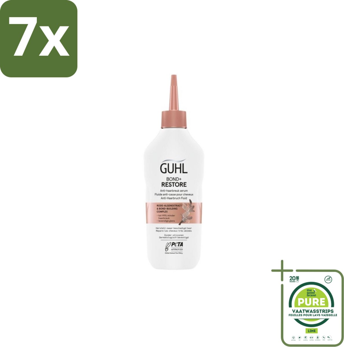 7 x Guhl - Serum - Bond+ Restore Anti-Haarbreuk - 150 ml - Grootverpakking - Haar Serum - Anti-haarbreuk Serum - Haar Herstel Serum - Haarversterkend Serum - Haarverzorging