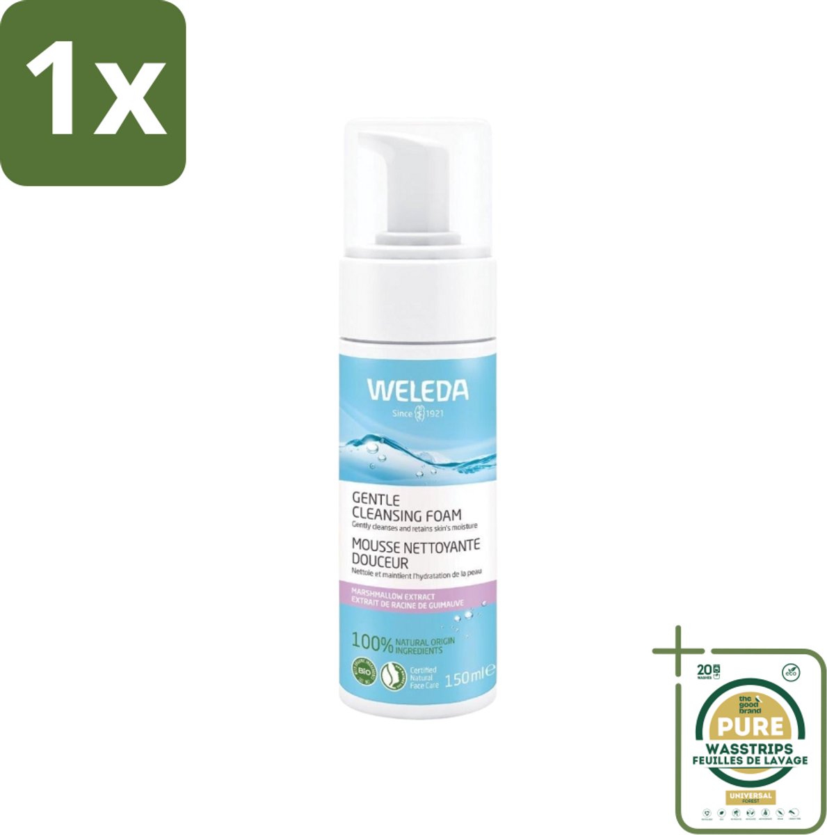 1 x WELEDA - Reinigingsmousse - Mild - 150 ml- Weleda Reinigingsmousse - Milde Reiniging - Natuurlijke Reiniging - Huidverzorging - Gezichtsreiniging