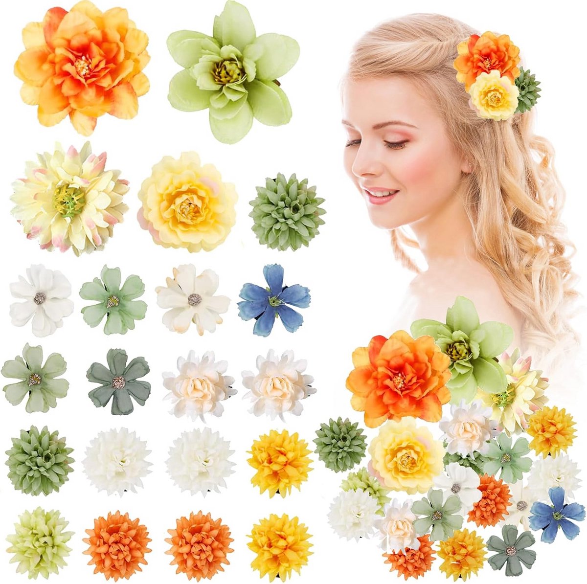 Kleurige Hawaiiaanse Haarspelden voor Feest en Bruiloft - 21 Stuks Haaraccessoires