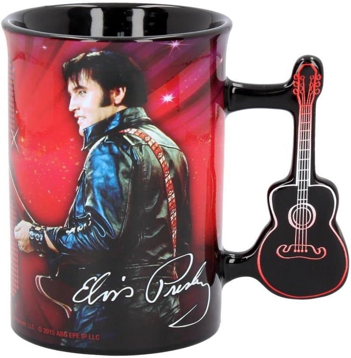 Grote Rode Elvis Presley Mok - Keramiek Muziekheld Cadeau
