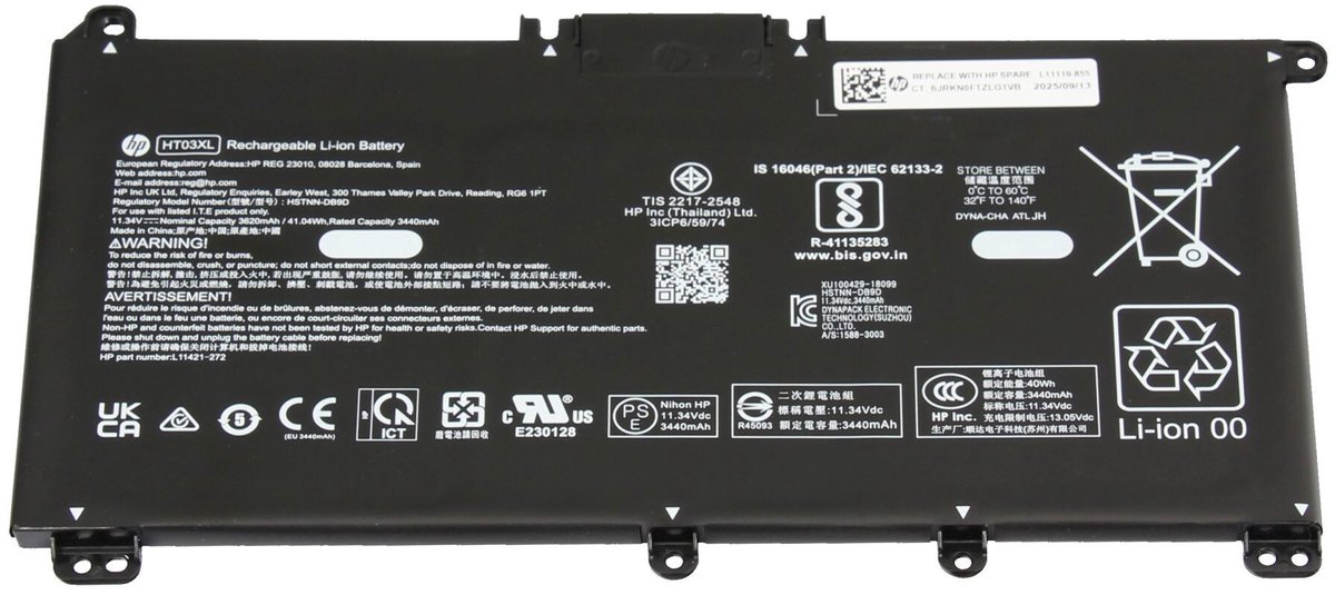 HP L11119-857 Batterij - 41,04Wh - HT03XL