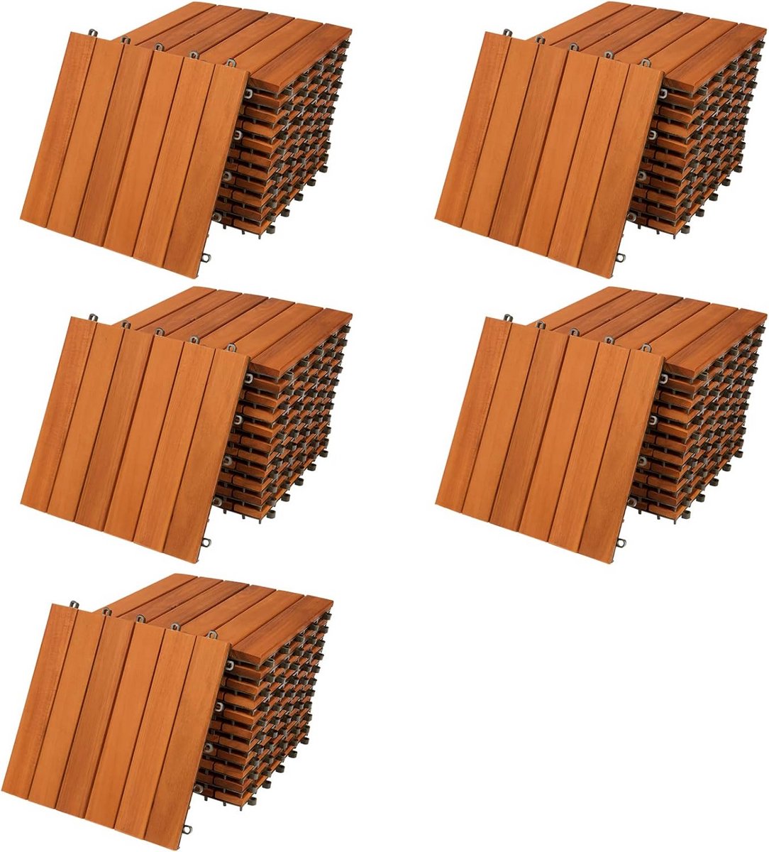 Houten Terrastegels Acacia FSC 30x30cm Kliksysteem voor Balkon en Tuin