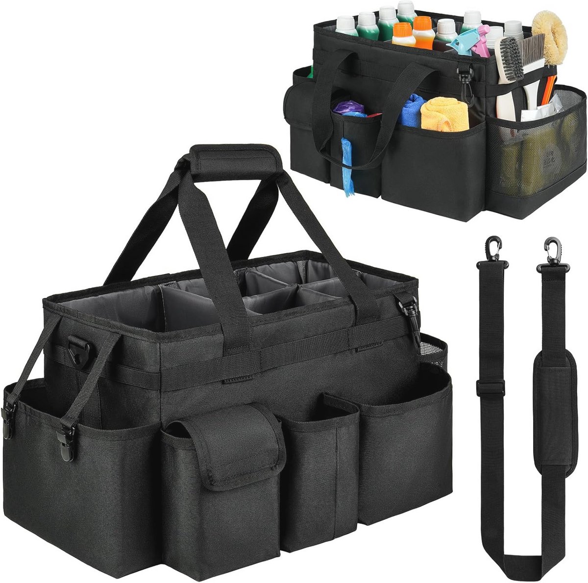 Grote Schoonmaak Caddy Organizer met Handvat voor Schoonmaakbenodigdheden