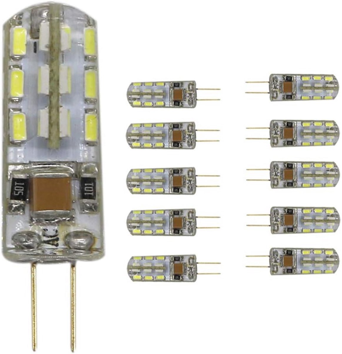 10x G4 LED Lampen 1.5W Koud Wit 6000K Vervanging Halogeen AC 220-240V