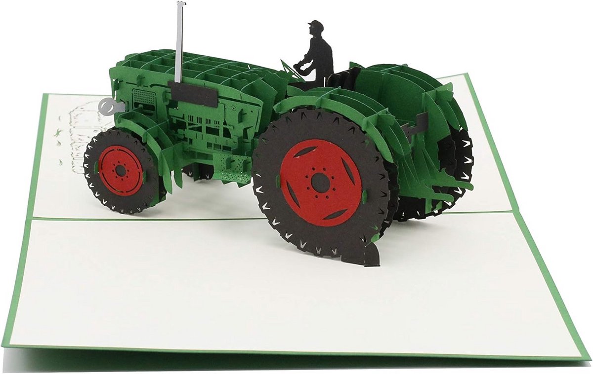 3D Pop-Up Wenskaart - Keuze uit Tractor, Sleepwagen of Boerderij Thema - Cadeaukaart