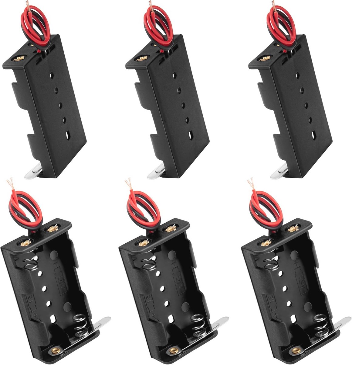 AA batterijhouder met draden en schakelaar - Set van 2