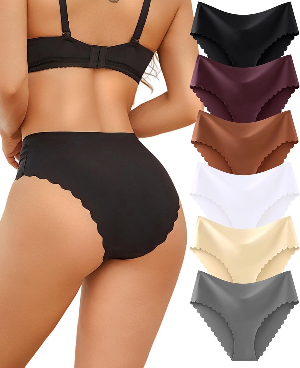 Naadloze Slips Dames Hoge Taille - Comfortabel Ondergoed Zonder Randjes - Multipack