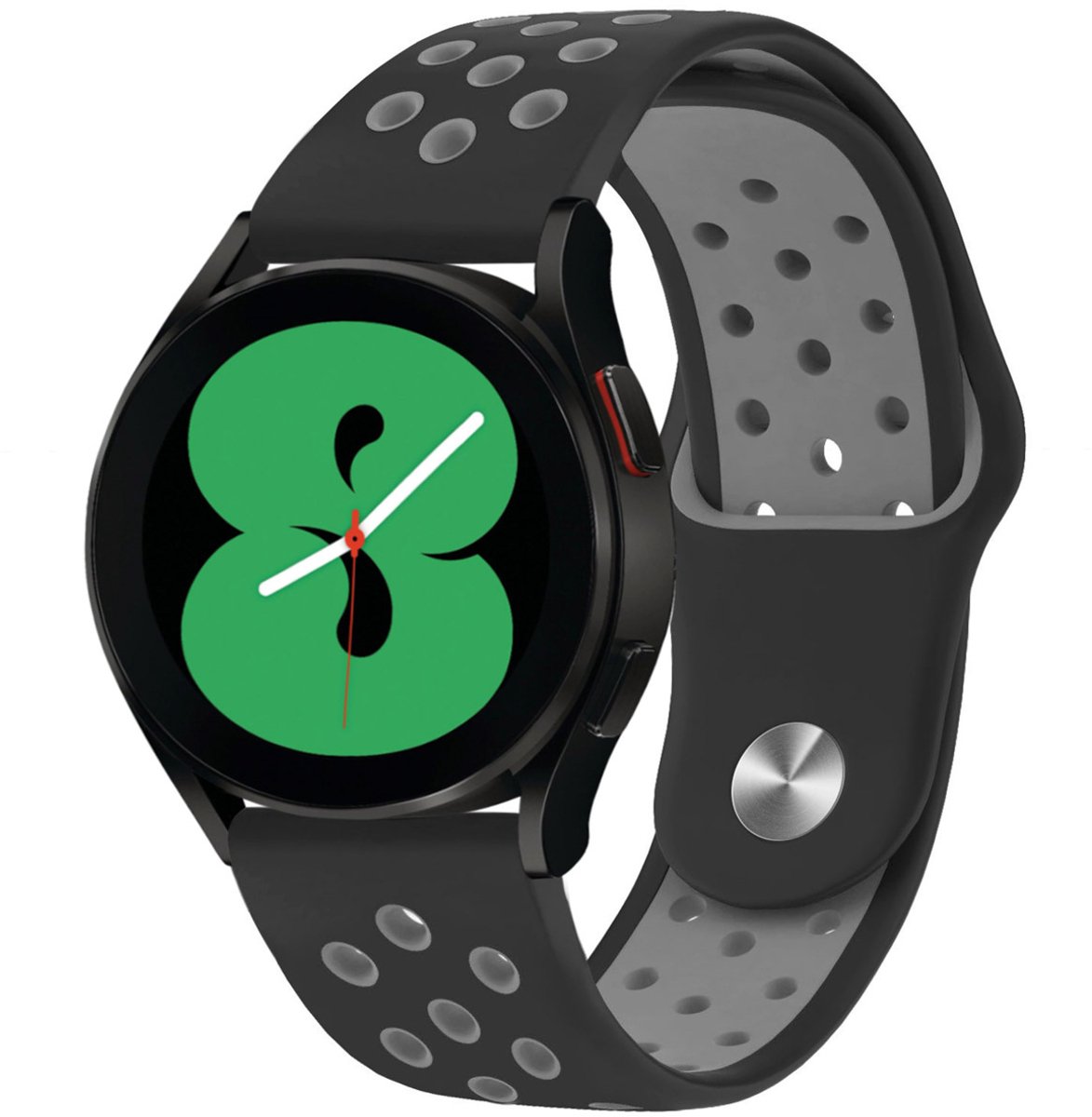 Siliconen sportbandje - Geschikt voor Samsung Galaxy Watch 7 (40/44mm) - Black / Grey