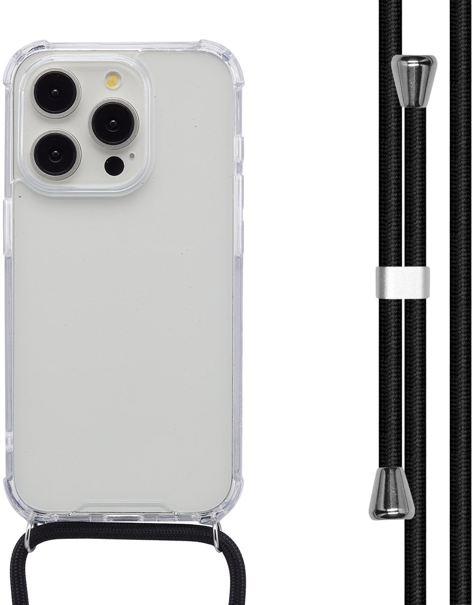 imoshion Hoesje - Geschikt voor Apple iPhone 15 Pro - Backcover met koord - Zwart