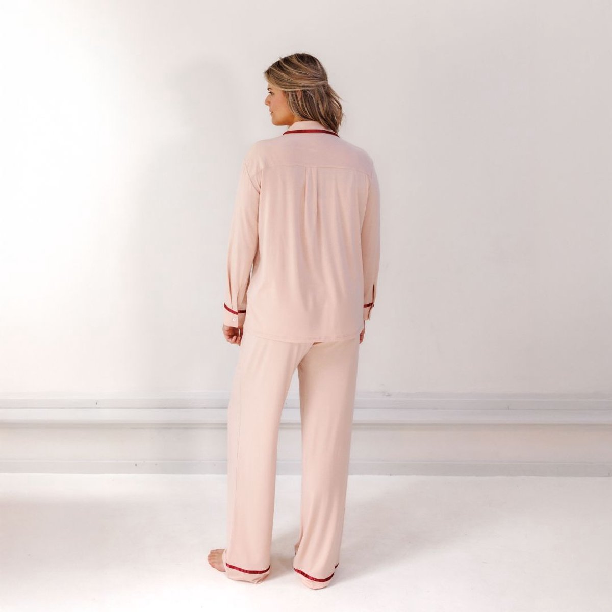 TENCEL Pyjama Set Lang Dames Powder Peach - Maat M
